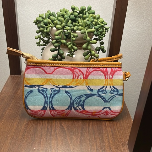 MONOGRAM “C” multicolor wristlet // colorful stripes // zipper closure - Picture 11 of 15